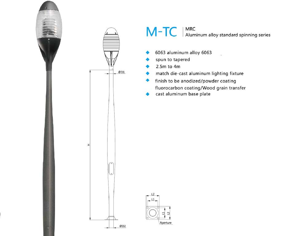 Aluminium Light Pole M-TC