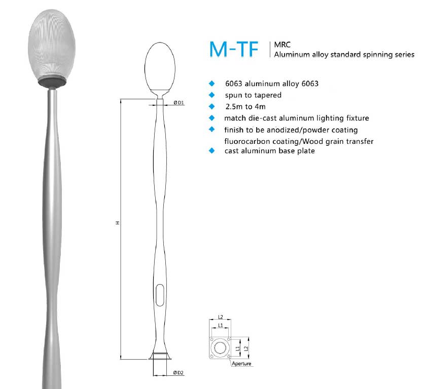 Aluminum Lighting Columns M-TF